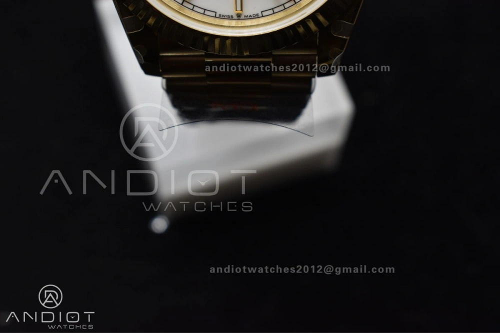 DayDate 40 YG GMF Tungsten Weighted 904L Steel White Dial Stick Markers On President Bracelet A2836 V Tailored 730
