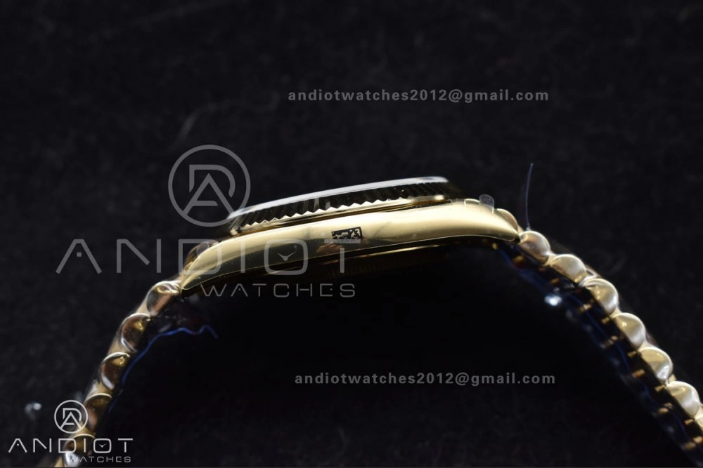 DayDate 40 YG GMF Tungsten Weighted 904L Steel White Dial Stick Markers On President Bracelet A2836 V Tailored 730