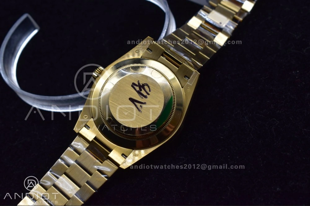 DayDate 40 YG JDF Gain Weight 904L Steel YG Dial Stick Markers on President Bracelet A2836 V ZipUp 731