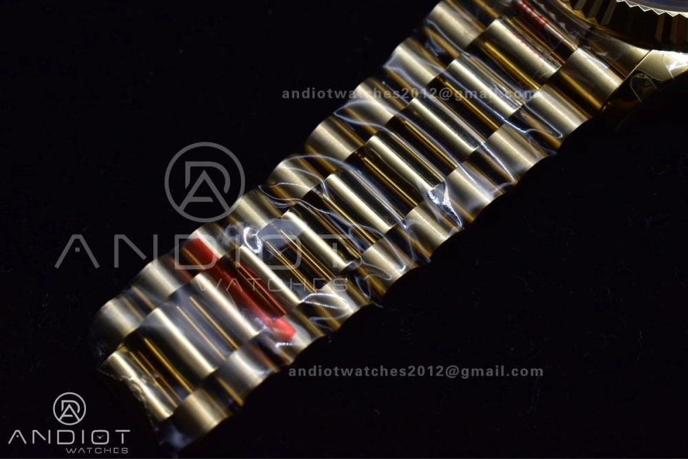 DayDate 40 YG JDF Gain Weight 904L Steel YG Dial Stick Markers on President Bracelet A2836 V ZipUp 731