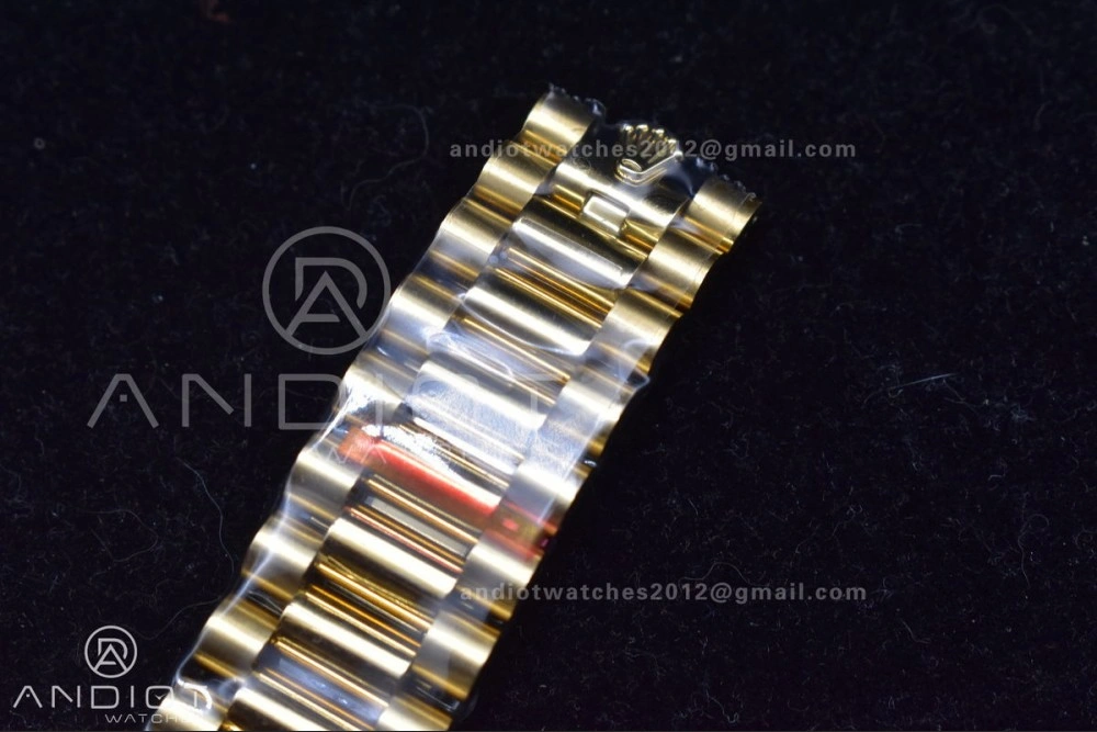 DayDate 40 YG JDF Gain Weight 904L Steel YG Dial Stick Markers on President Bracelet A2836 V ZipUp 731