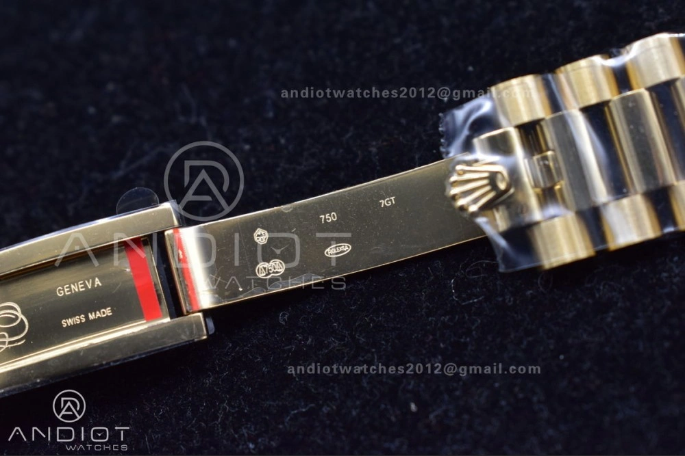 DayDate 40 YG JDF Gain Weight 904L Steel YG Dial Stick Markers on President Bracelet A2836 V ZipUp 731