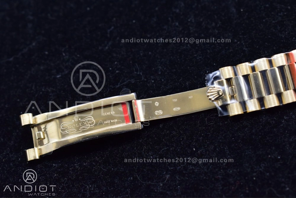 DayDate 40 YG JDF Gain Weight 904L Steel YG Dial Stick Markers on President Bracelet A2836 V ZipUp 731