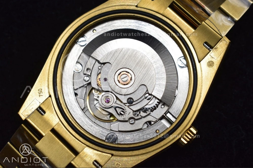DayDate 40 YG JDF Gain Weight 904L Steel YG Dial Stick Markers on President Bracelet A2836 V ZipUp 731