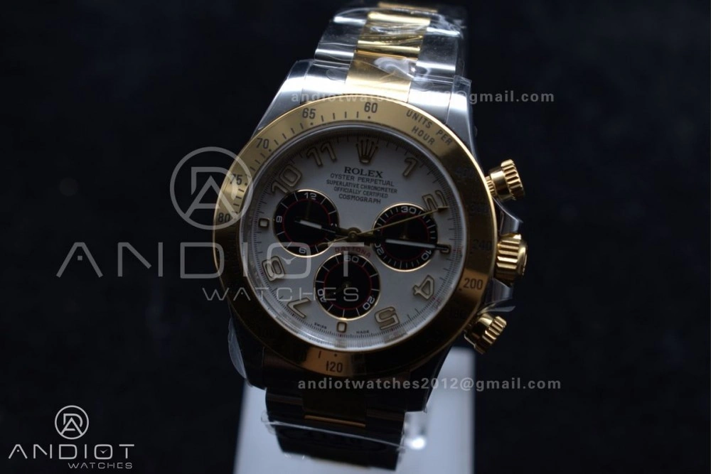 Daytona 116503 Clean 1:1 Best Edition White Dial Arabic Markers on SS YG Bracelet SA4130 V TechFriendly 737