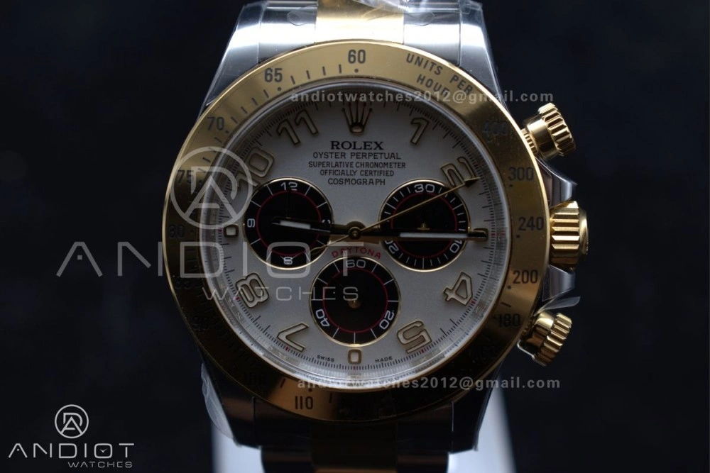 Daytona 116503 Clean 1:1 Best Edition White Dial Arabic Markers on SS YG Bracelet SA4130 V TechFriendly 737