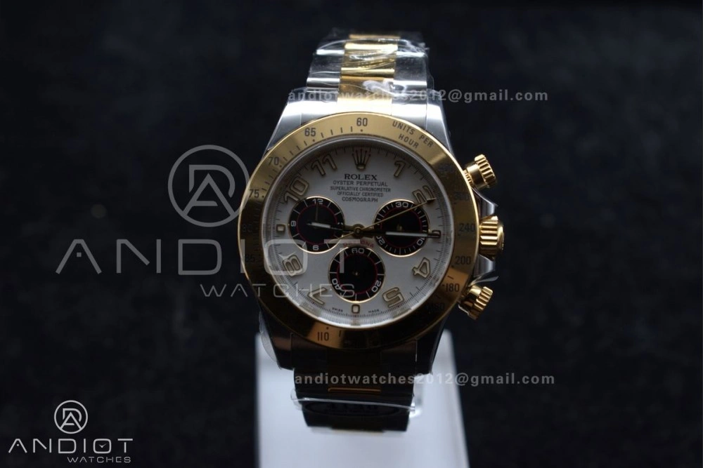 Daytona 116503 Clean 1:1 Best Edition White Dial Arabic Markers on SS YG Bracelet SA4130 V TechFriendly 737