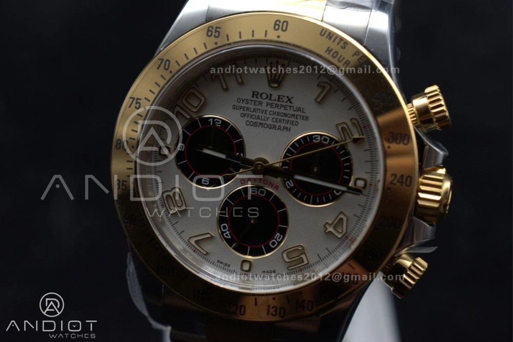 Daytona 116503 Clean 1:1 Best Edition White Dial Arabic Markers on SS YG Bracelet SA4130 V TechFriendly 737