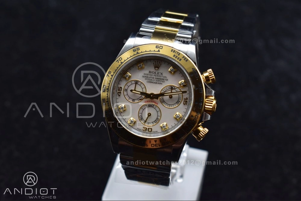 NewStyle Daytona 116503 Clean 1:1 Best Edition White Mother Of Pearl Diamond Dial on SS YG Bracelet SA4130 V 740