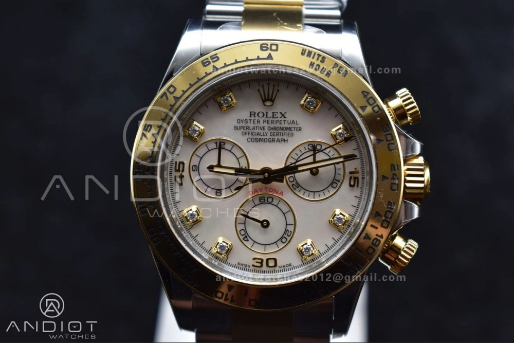 NewStyle Daytona 116503 Clean 1:1 Best Edition White Mother Of Pearl Diamond Dial on SS YG Bracelet SA4130 V 740