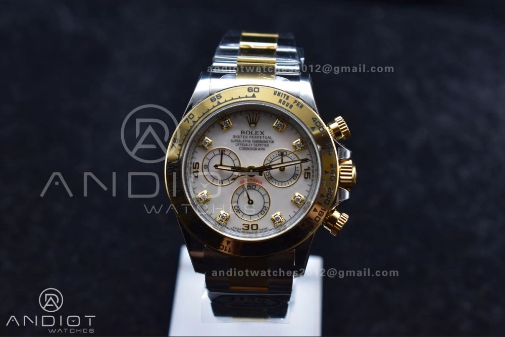 NewStyle Daytona 116503 Clean 1:1 Best Edition White Mother Of Pearl Diamond Dial on SS YG Bracelet SA4130 V 740