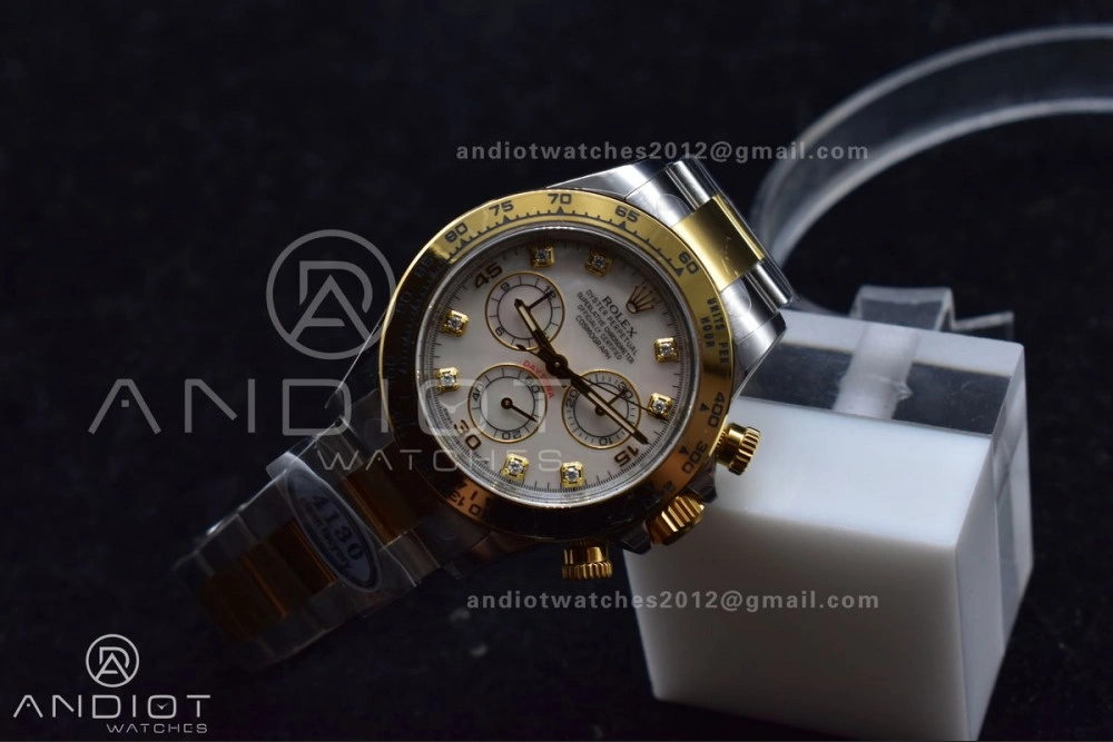 NewStyle Daytona 116503 Clean 1:1 Best Edition White Mother Of Pearl Diamond Dial on SS YG Bracelet SA4130 V 740