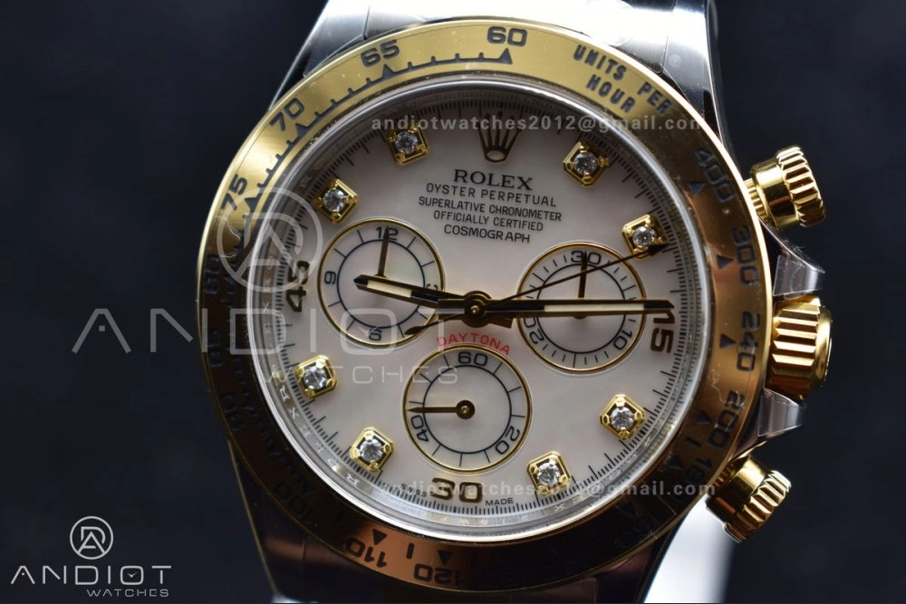 NewStyle Daytona 116503 Clean 1:1 Best Edition White Mother Of Pearl Diamond Dial on SS YG Bracelet SA4130 V 740