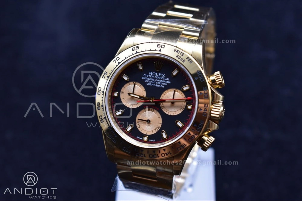 SmoothTexture Daytona 116505 Clean 1:1 Best Edition Black Dial YG Markers on YG Bracelet SA4130 V 401