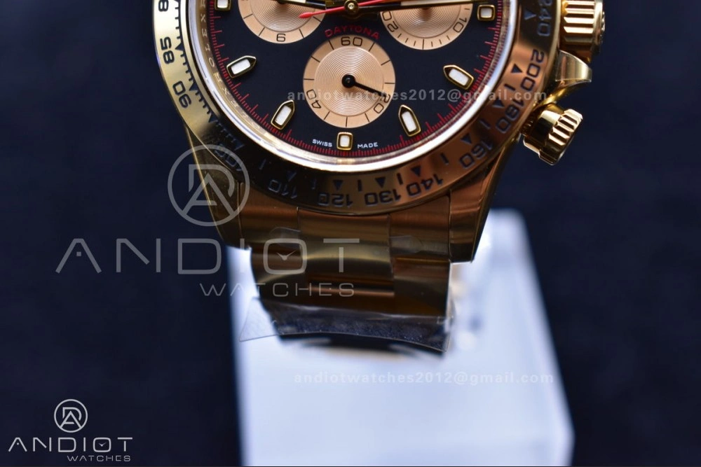 SmoothTexture Daytona 116505 Clean 1:1 Best Edition Black Dial YG Markers on YG Bracelet SA4130 V 401