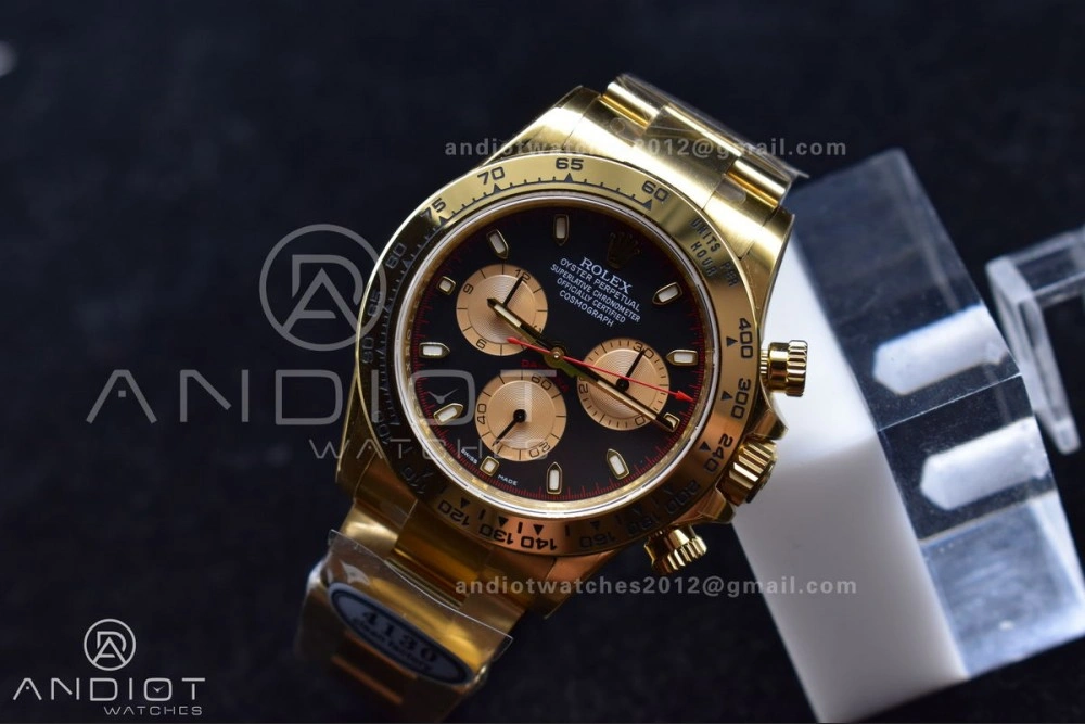 SmoothTexture Daytona 116505 Clean 1:1 Best Edition Black Dial YG Markers on YG Bracelet SA4130 V 401