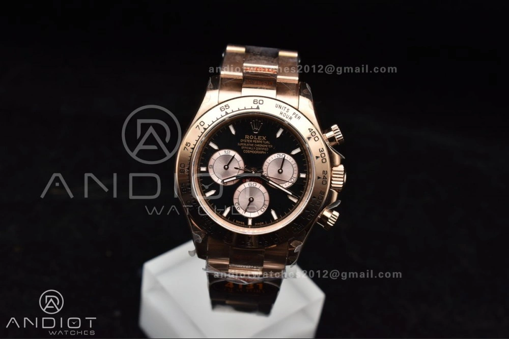 Casual Daytona 116505 QF 1:1 Best Edition Black RG Dial on RG Bracelet SH4130 V3 (Gain Weight) 738