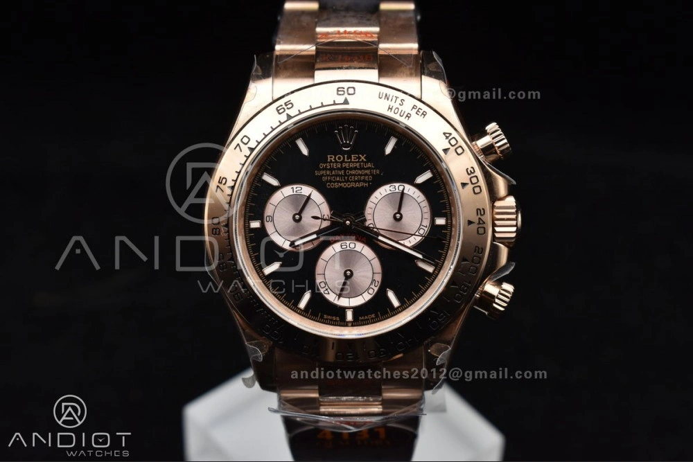 Casual Daytona 116505 QF 1:1 Best Edition Black RG Dial on RG Bracelet SH4130 V3 (Gain Weight) 738