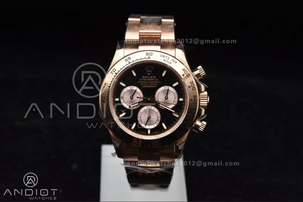 Casual Daytona 116505 QF 1:1 Best Edition Black RG Dial on RG Bracelet SH4130 V3 (Gain Weight) 738