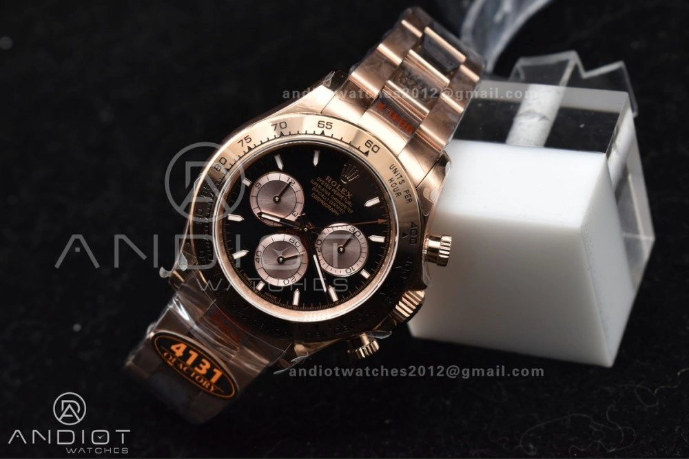 Casual Daytona 116505 QF 1:1 Best Edition Black RG Dial on RG Bracelet SH4130 V3 (Gain Weight) 738