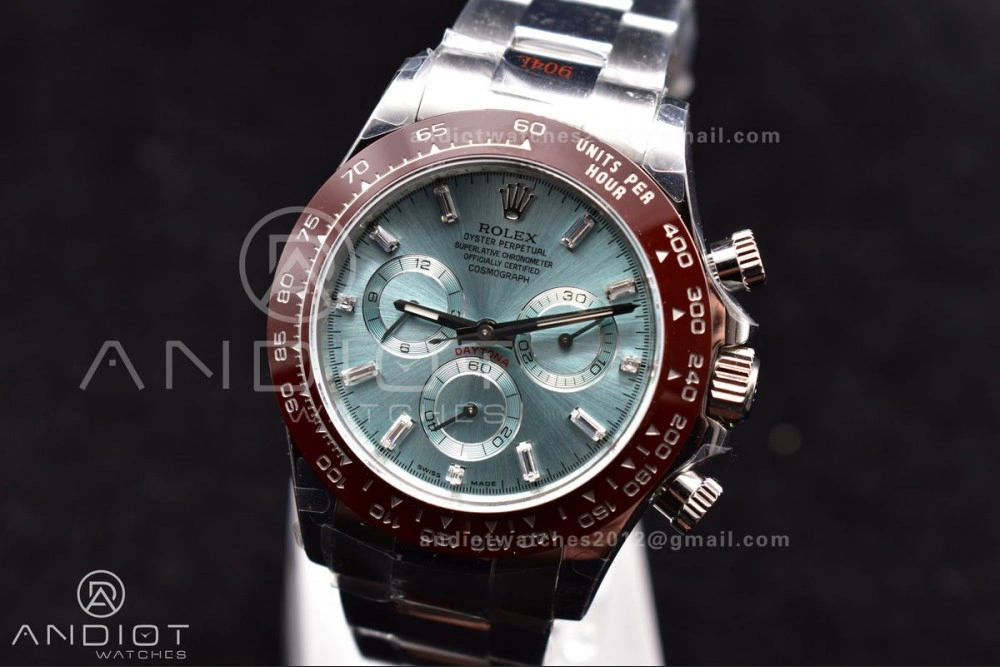 HighQuality Daytona 116506 QF 1:1 Best Edition Ice Blue Dial Crystal Markers on SS Bracelet SH4130 V3 (Gain Weight) 398