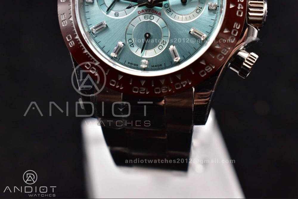 HighQuality Daytona 116506 QF 1:1 Best Edition Ice Blue Dial Crystal Markers on SS Bracelet SH4130 V3 (Gain Weight) 398