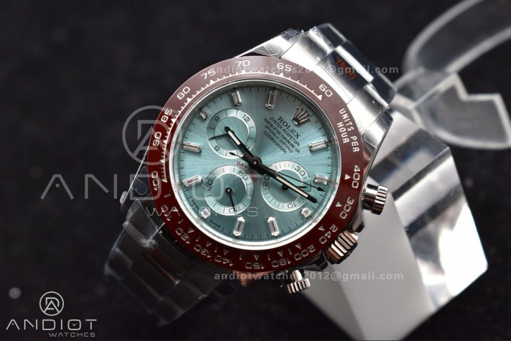 HighQuality Daytona 116506 QF 1:1 Best Edition Ice Blue Dial Crystal Markers on SS Bracelet SH4130 V3 (Gain Weight) 398