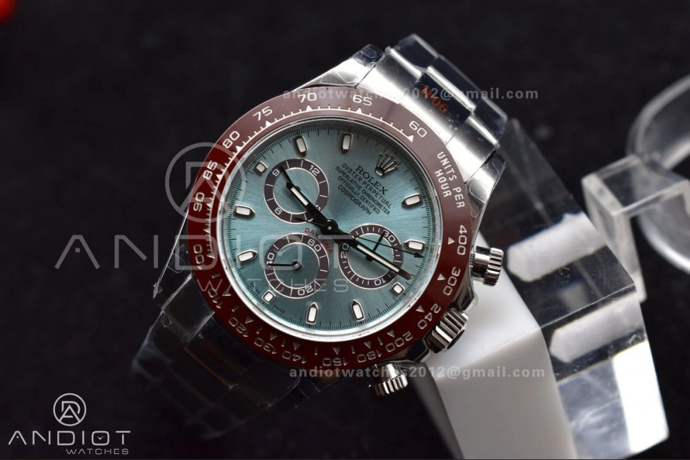 FlexibleFit Daytona 116506 QF 1:1 Best Edition Ice Blue Dial Lume Markers on SS Bracelet SH4130 V3 (Gain Weight) 413