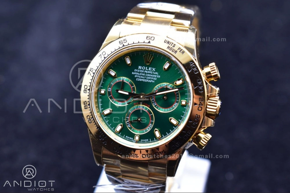 Timeless Daytona 116508 BTF 1:1 Best Edition Green Dial on YG Bracelet SA 755
