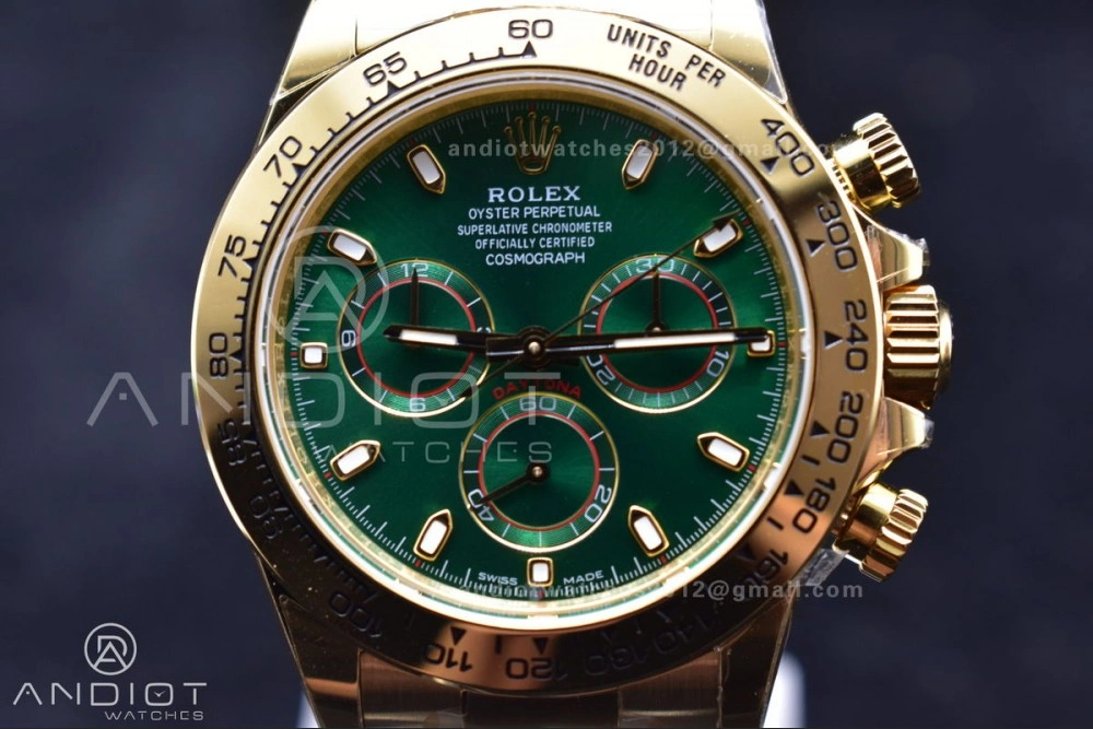 Timeless Daytona 116508 BTF 1:1 Best Edition Green Dial on YG Bracelet SA 755