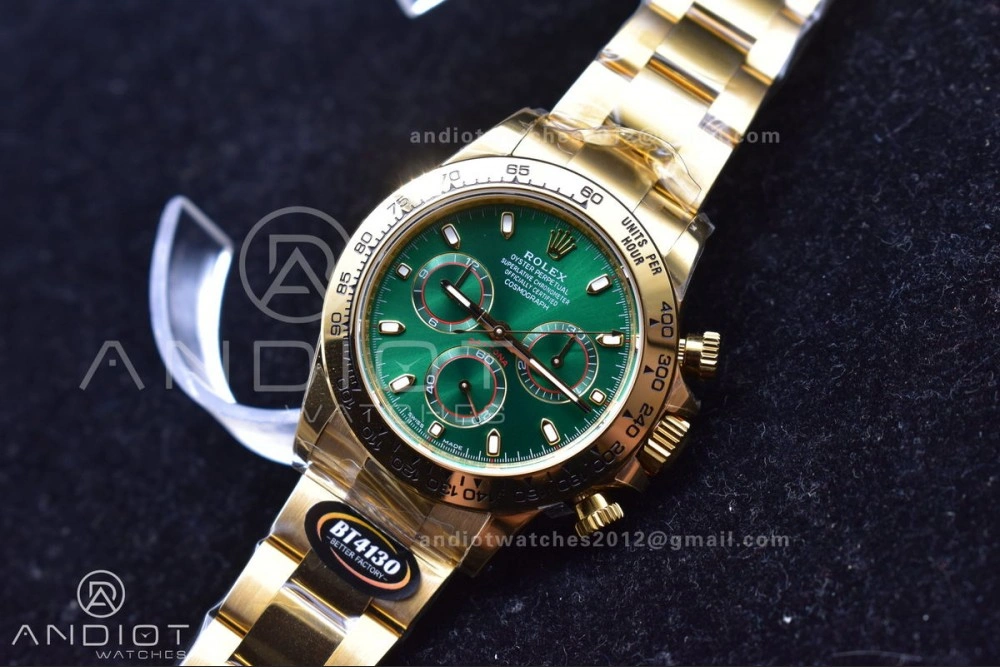 Timeless Daytona 116508 BTF 1:1 Best Edition Green Dial on YG Bracelet SA 755