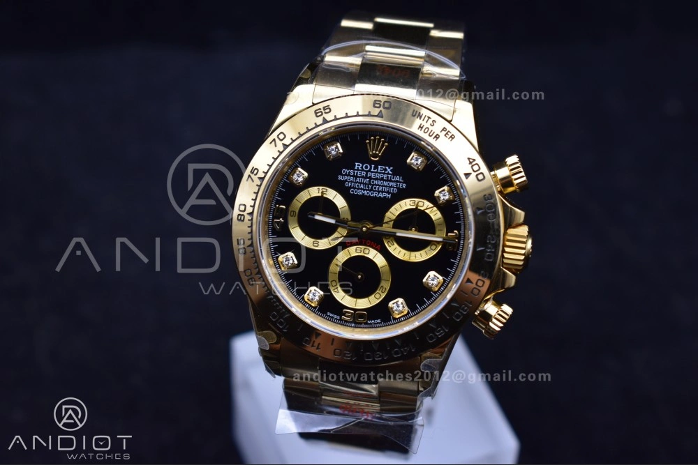 Upgraded Daytona 116508 QF 1:1 Best Edition Black Diamonds Dial on YG Bracelet SH4130 V 746