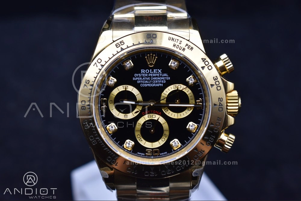Upgraded Daytona 116508 QF 1:1 Best Edition Black Diamonds Dial on YG Bracelet SH4130 V 746