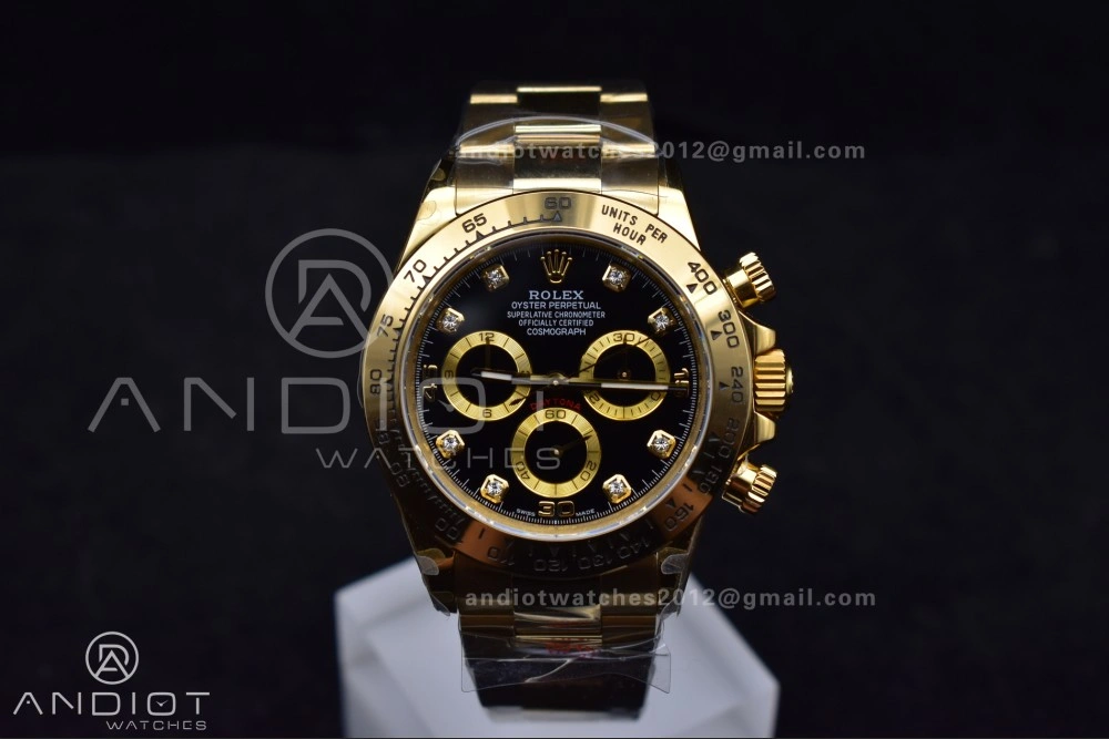 Upgraded Daytona 116508 QF 1:1 Best Edition Black Diamonds Dial on YG Bracelet SH4130 V 746