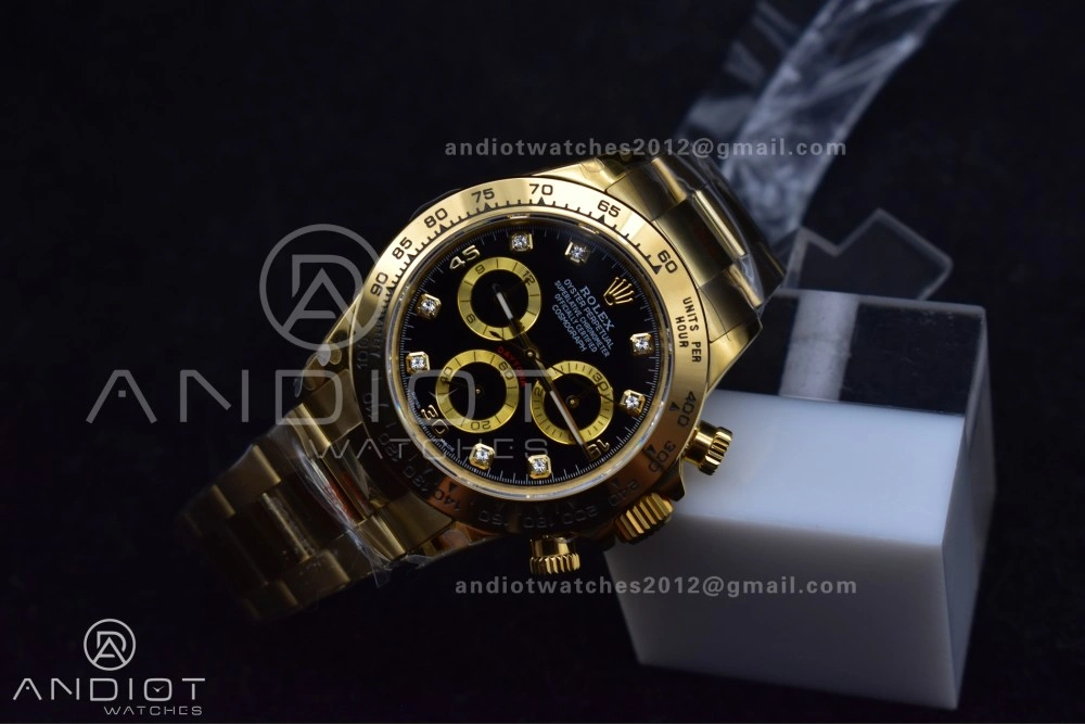 Upgraded Daytona 116508 QF 1:1 Best Edition Black Diamonds Dial on YG Bracelet SH4130 V 746