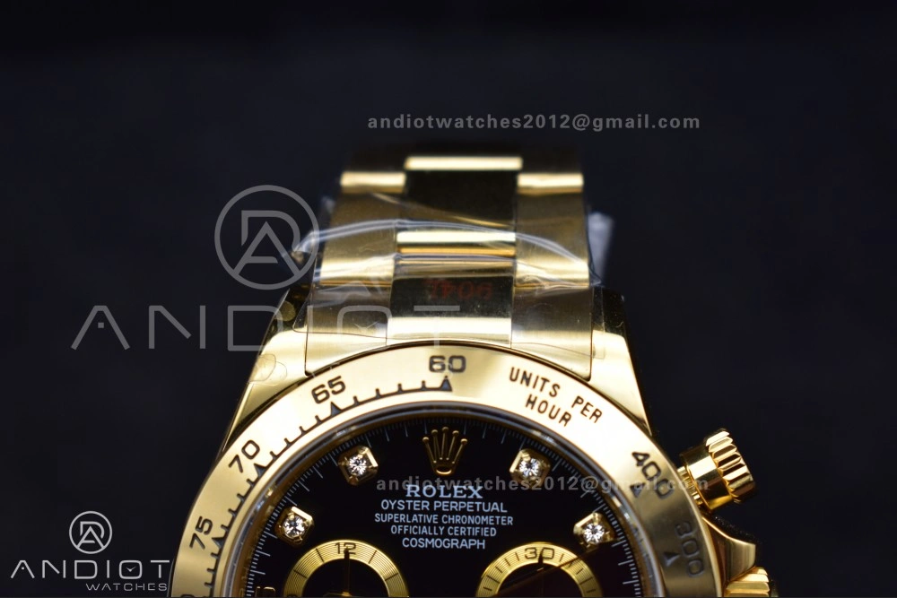 Upgraded Daytona 116508 QF 1:1 Best Edition Black Diamonds Dial on YG Bracelet SH4130 V 746