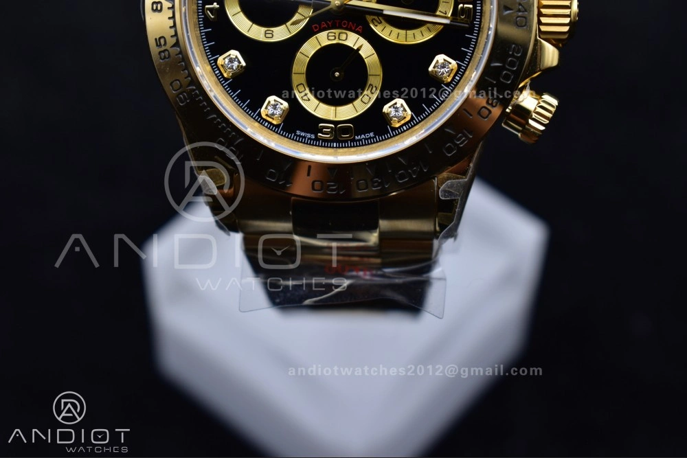 Upgraded Daytona 116508 QF 1:1 Best Edition Black Diamonds Dial on YG Bracelet SH4130 V 746