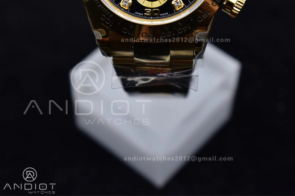 Upgraded Daytona 116508 QF 1:1 Best Edition Black Diamonds Dial on YG Bracelet SH4130 V 746