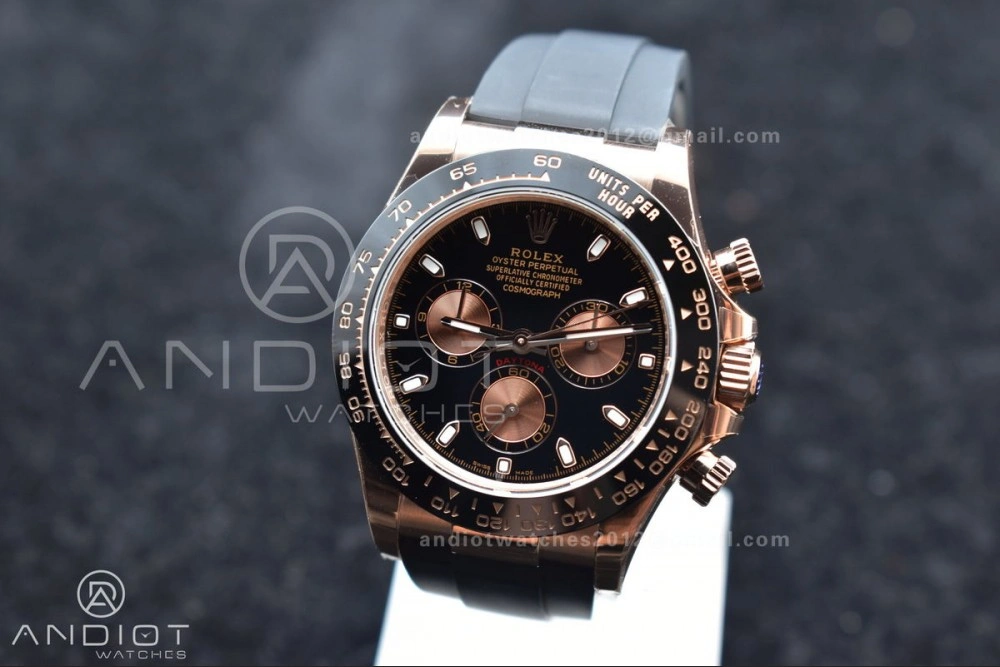 Daytona 116515 BTF 1:1 Best Edition Black RG Dial on Oysterflex Rubber Strap SA Casual 758
