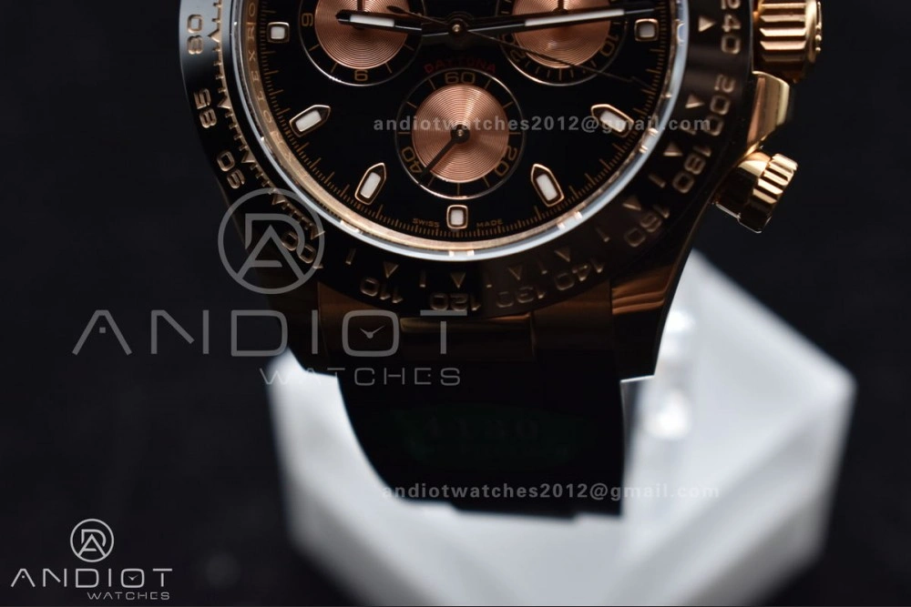 Durable Daytona 116518 APSF 1:1 Best Edition Black RG Dial on Oysterflex Rubber Strap SH 753