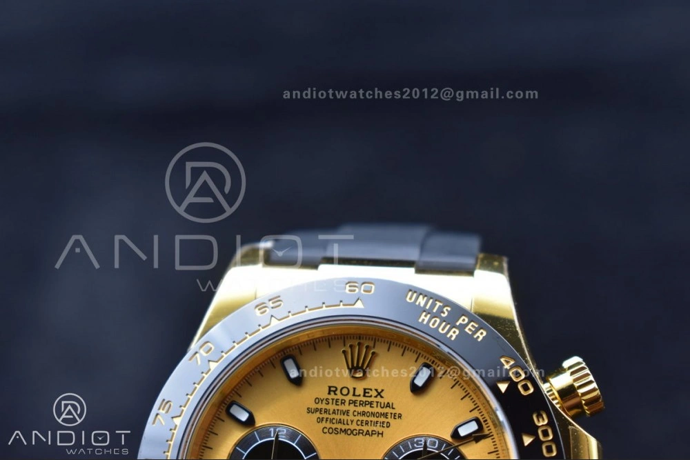 Original Daytona 116518 BTF 1:1 Best Edition YG Black Dial on Oysterflex Rubber Strap SA 766