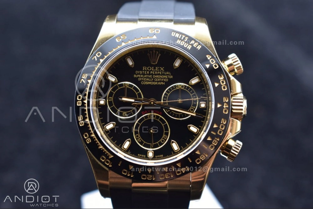 Daytona 116518 Clean 1:1 Best Edition Black Dial on Oysterflex Rubber Strap SA Snug 759