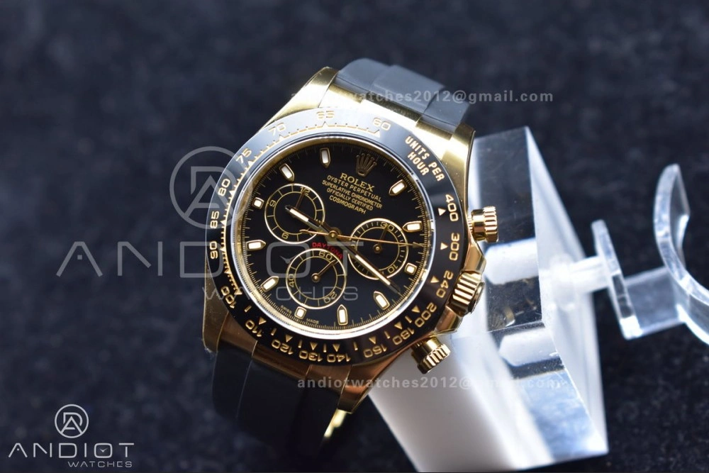 Daytona 116518 Clean 1:1 Best Edition Black Dial on Oysterflex Rubber Strap SA Snug 759