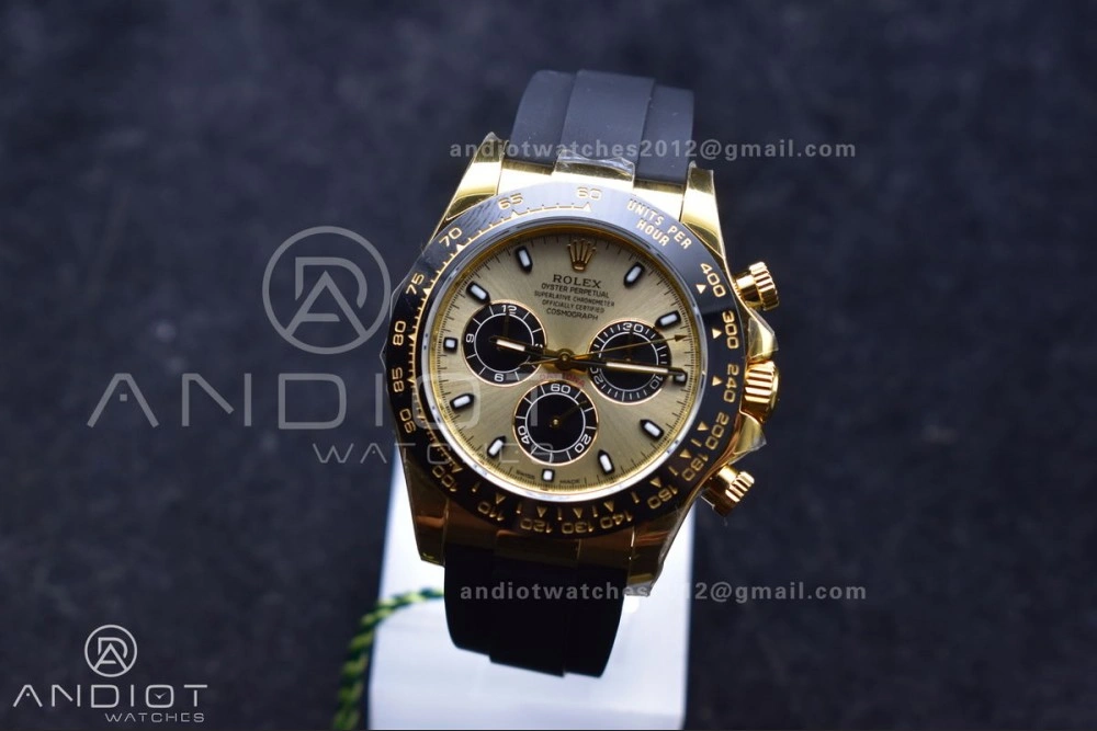 Snug Daytona 116518 LN ZF 1:1 Best Edition YG Black Dial on Oyster-flex Strap SH4130 (Gain Weight) 770