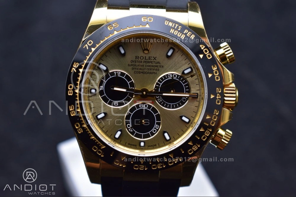 Stylish Daytona 116518 VSF 1:1 Best Edition 904L Steel YG Dial on Oyster flex Strap DD 765