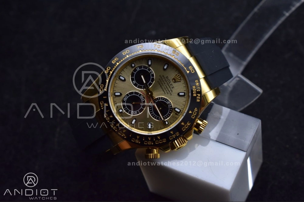 Stylish Daytona 116518 VSF 1:1 Best Edition 904L Steel YG Dial on Oyster flex Strap DD 765