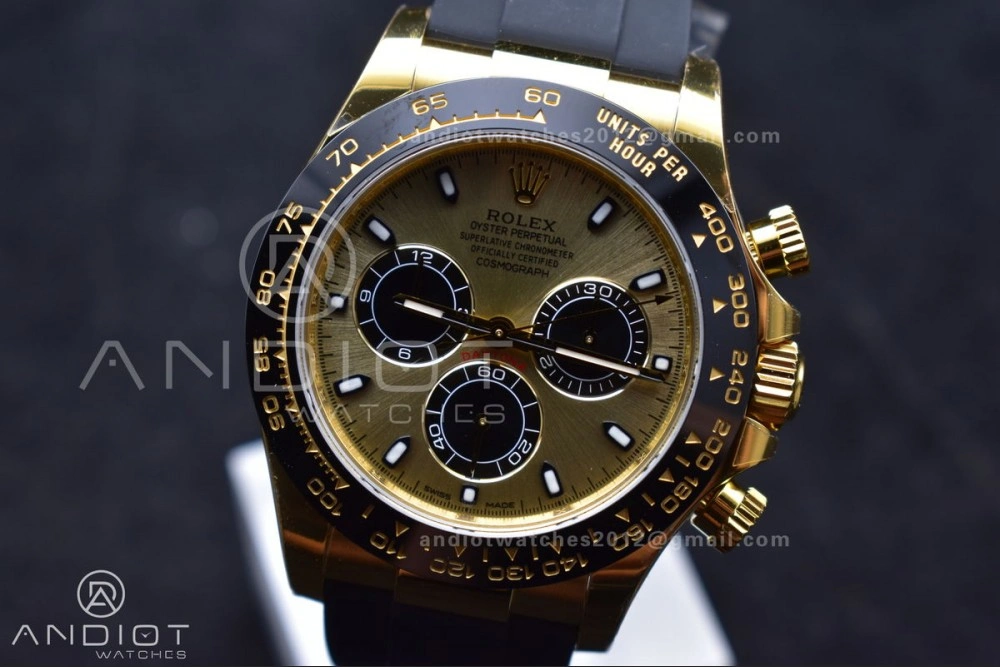 Stylish Daytona 116518 VSF 1:1 Best Edition 904L Steel YG Dial on Oyster flex Strap DD 765