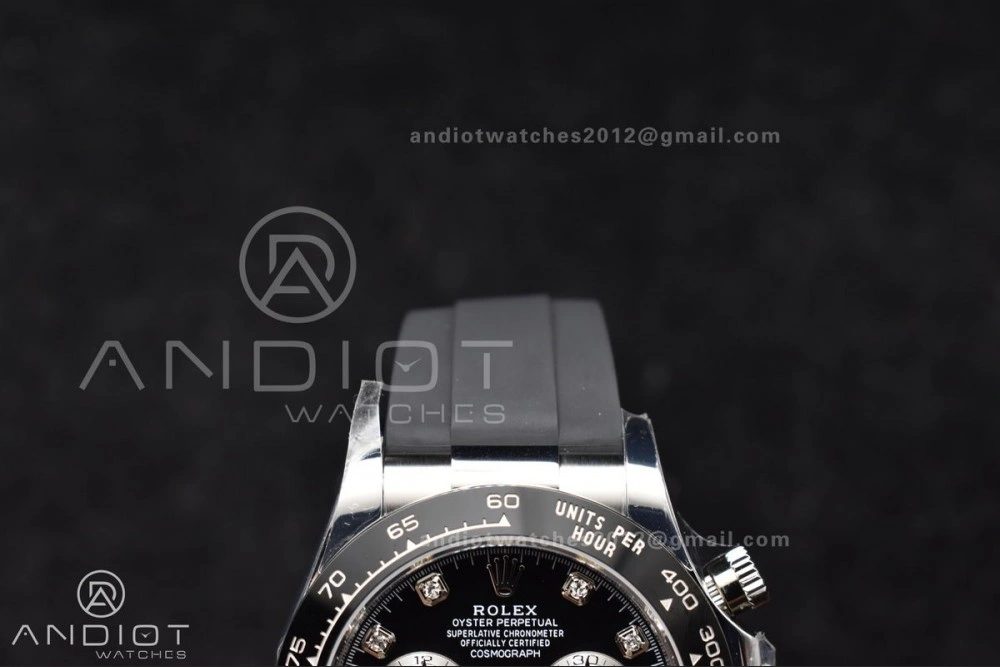 Daytona 116519 BTF 1:1 Best Edition Black Diamonds Dial on Oysterflex Rubber Strap SA Modern 768