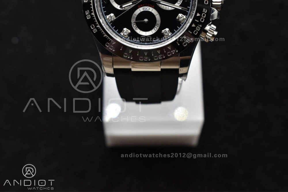 Daytona 116519 BTF 1:1 Best Edition Black Diamonds Dial on Oysterflex Rubber Strap SA Modern 768