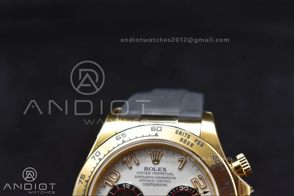 Daytona 116519 Clean 1:1 Best Edition 904L SS Case Gold Black Dial On Rubber Strap SA4130 V OdorResistant 419
